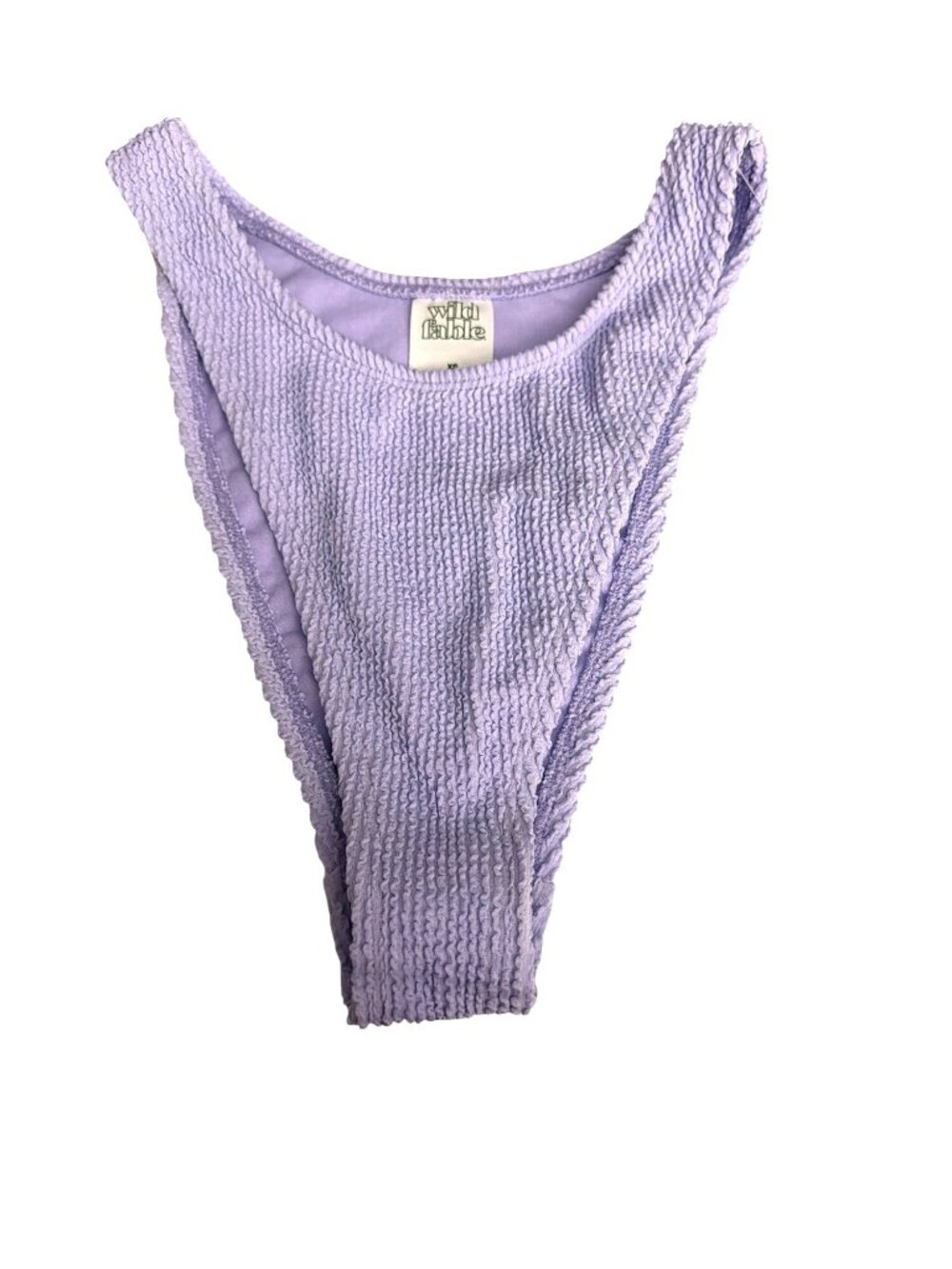 Wild Fable Purple Textured Ribbed High Leg Cheeky Bikini Bottom XS